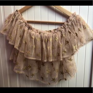 Tulle Ruffle Crop Top